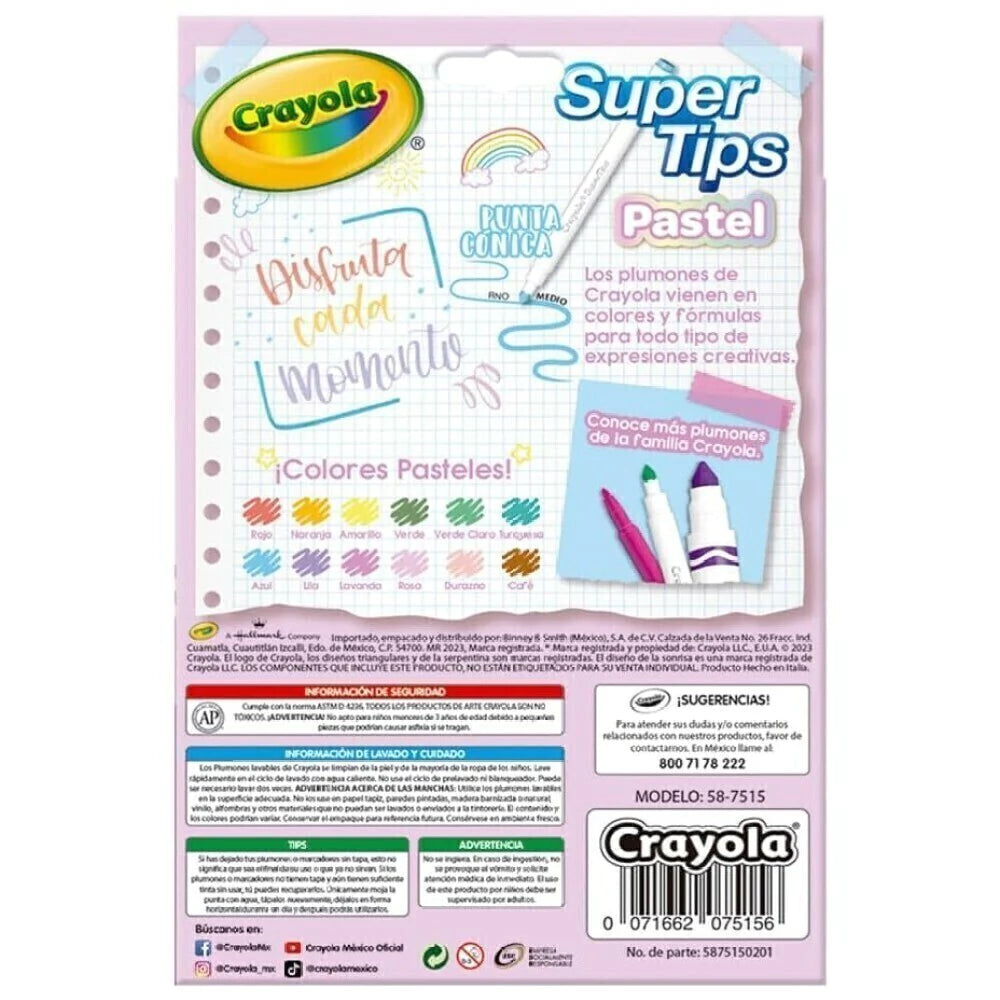 Crayola Super Tips Pastel 12 Markers