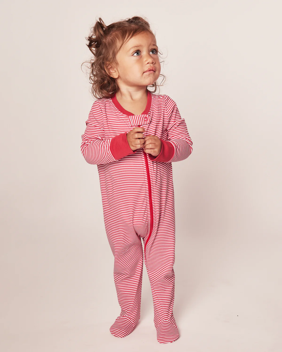 100% Pima Cotton Red Stripe Romper