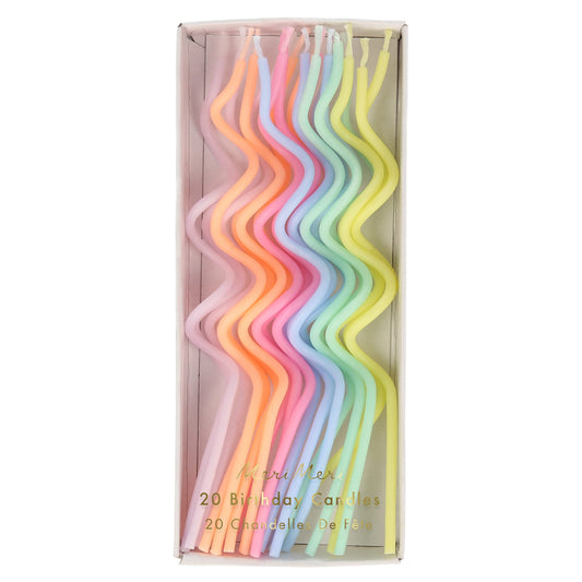 Pastel Swirly Candles (x20)