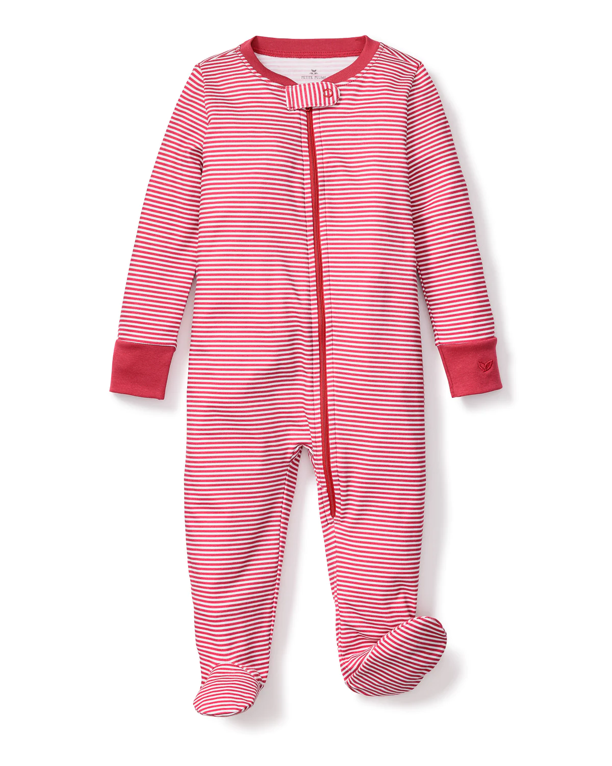 100% Pima Cotton Red Stripe Romper