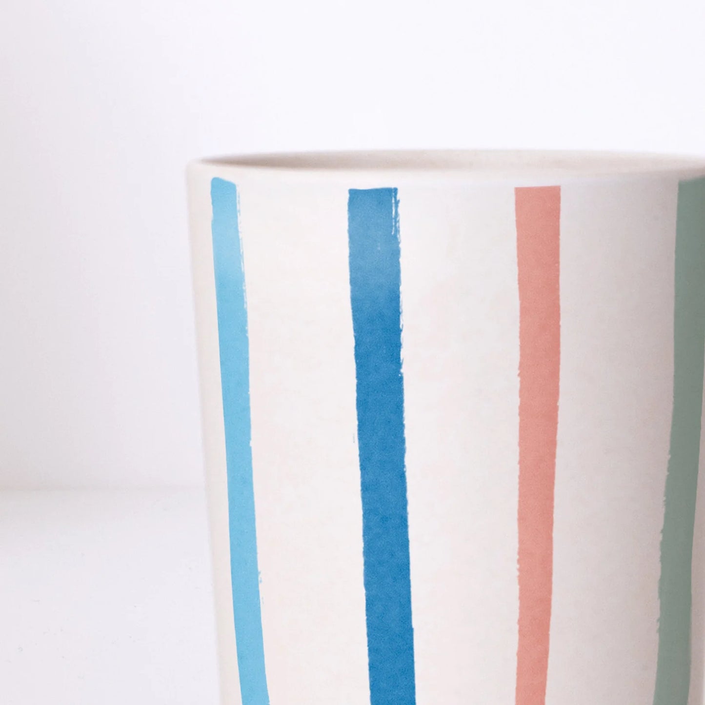 Bright Stripe Reusable Bamboo Cups x6