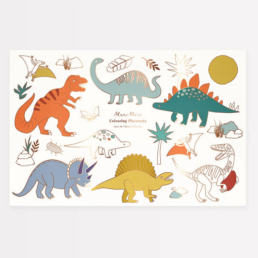 Dinosaur Coloring Placemats x8