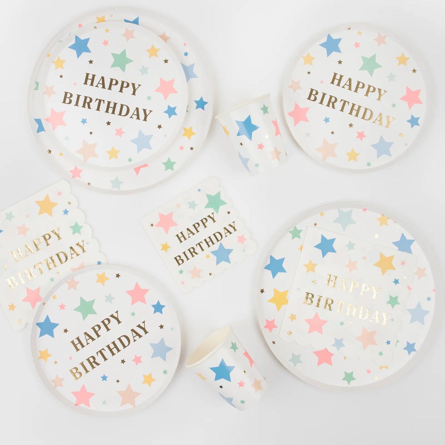 Happy Birthday Star Cups x8