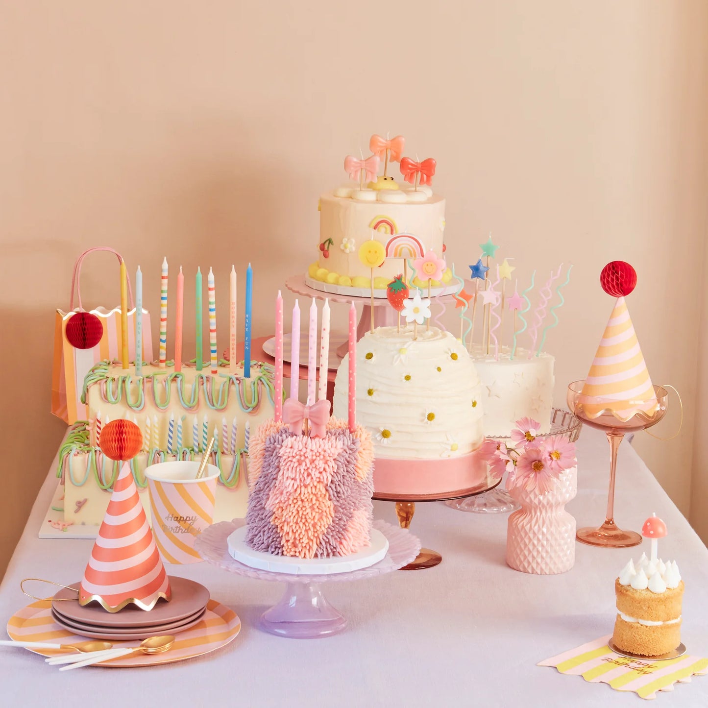 Multi Stripe Candles x16