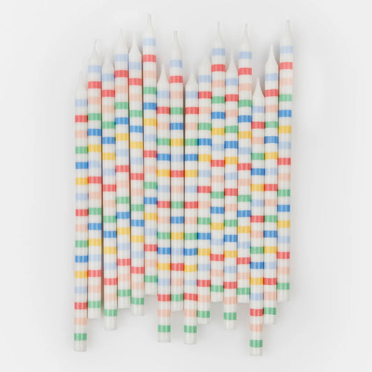 Multi Stripe Candles x16