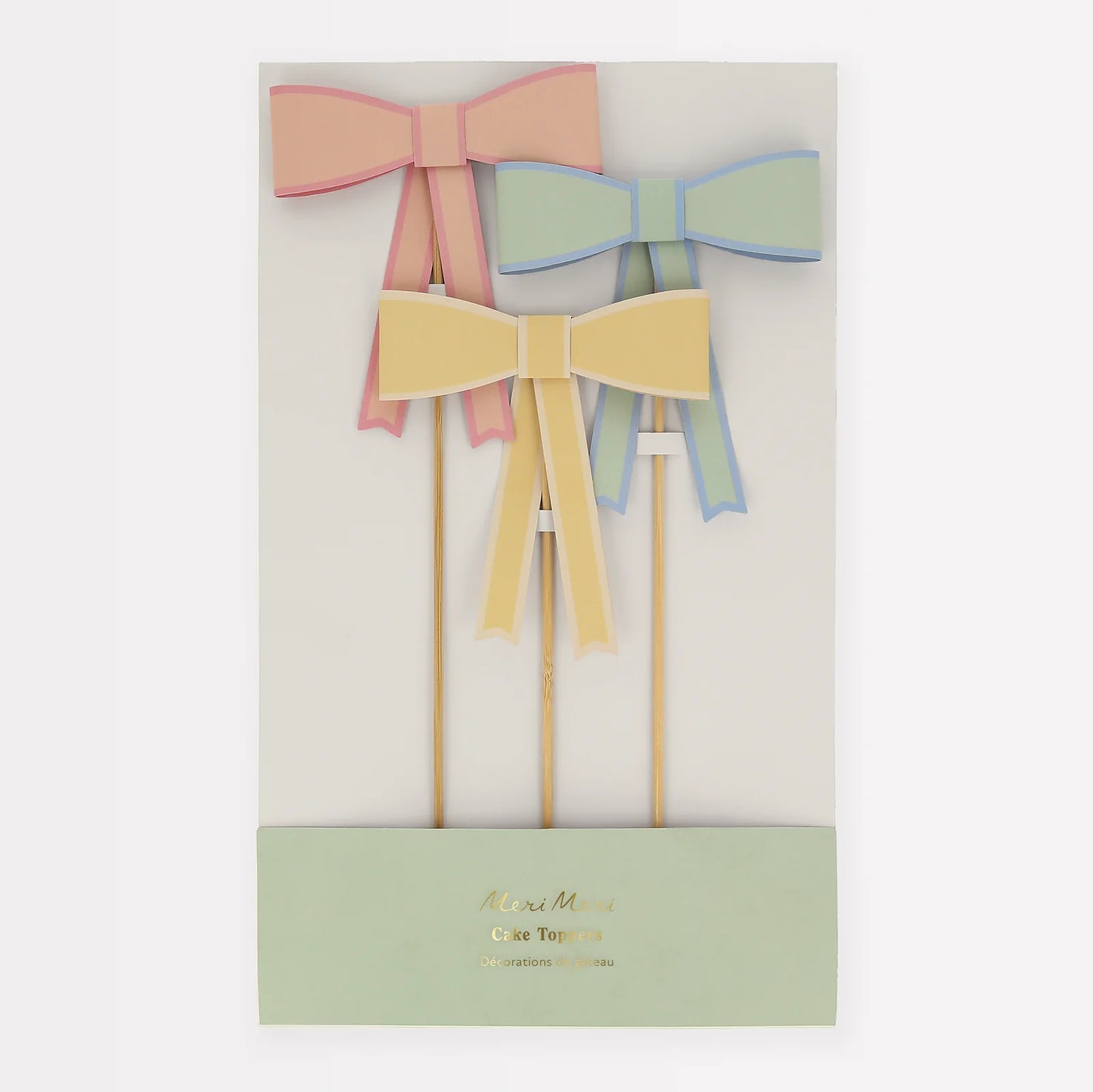 Pastel Bow Cake Toppers (x 3)