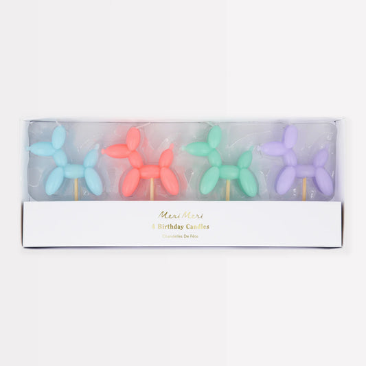 Balloon Dog Candles x4