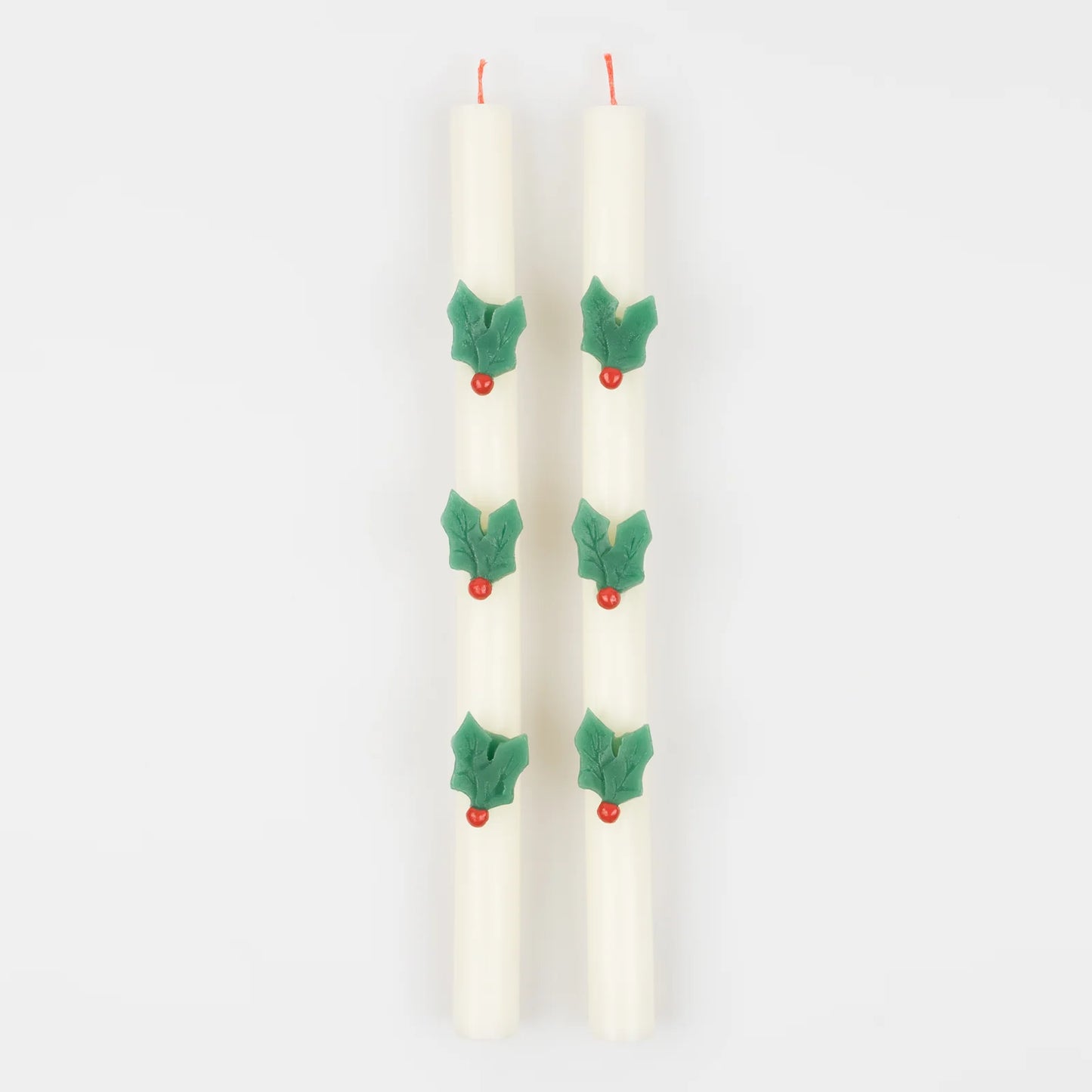 Holly Table Candles x2