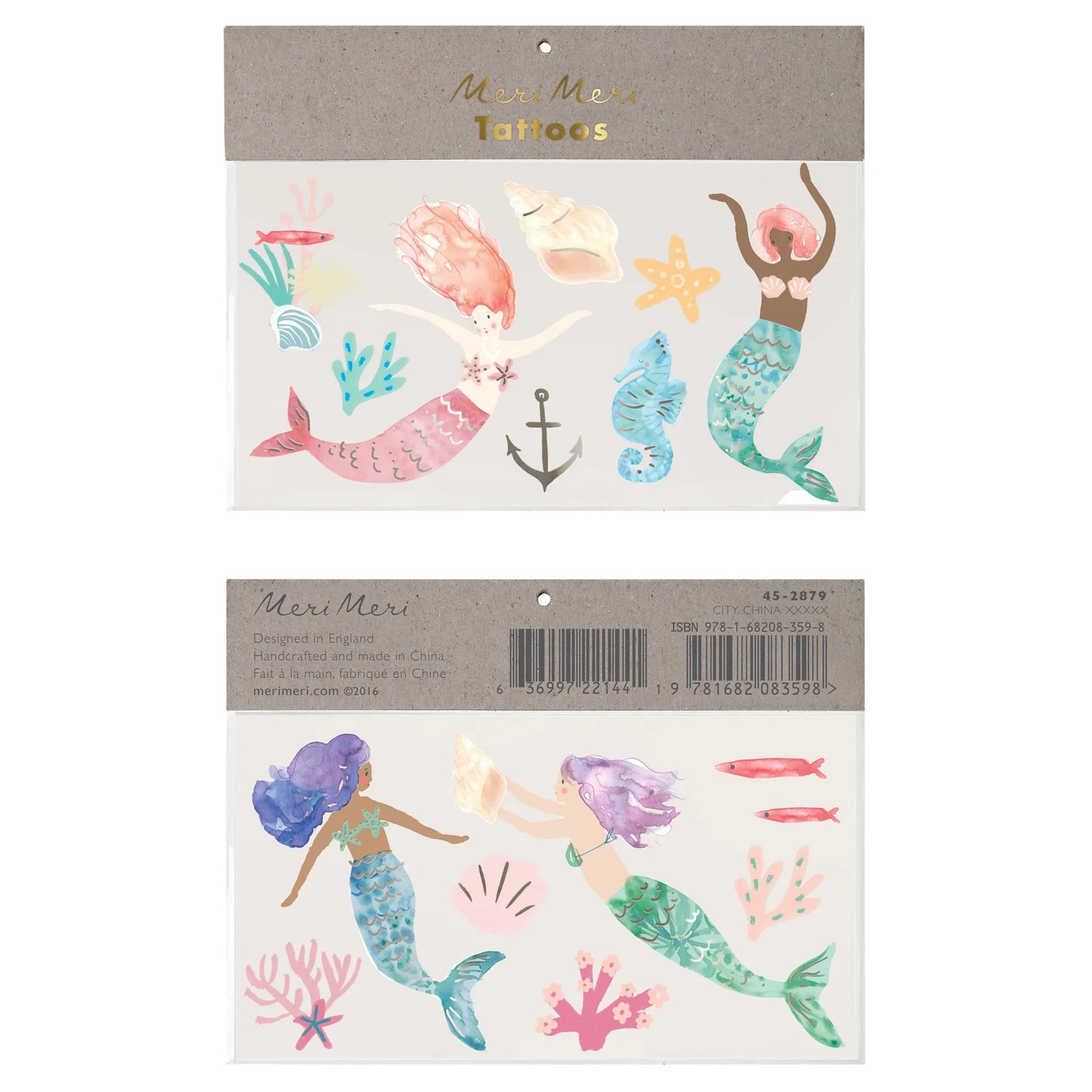 Mermaid Large Tattoos x2