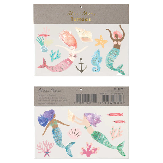 Mermaid Large Tattoos x2