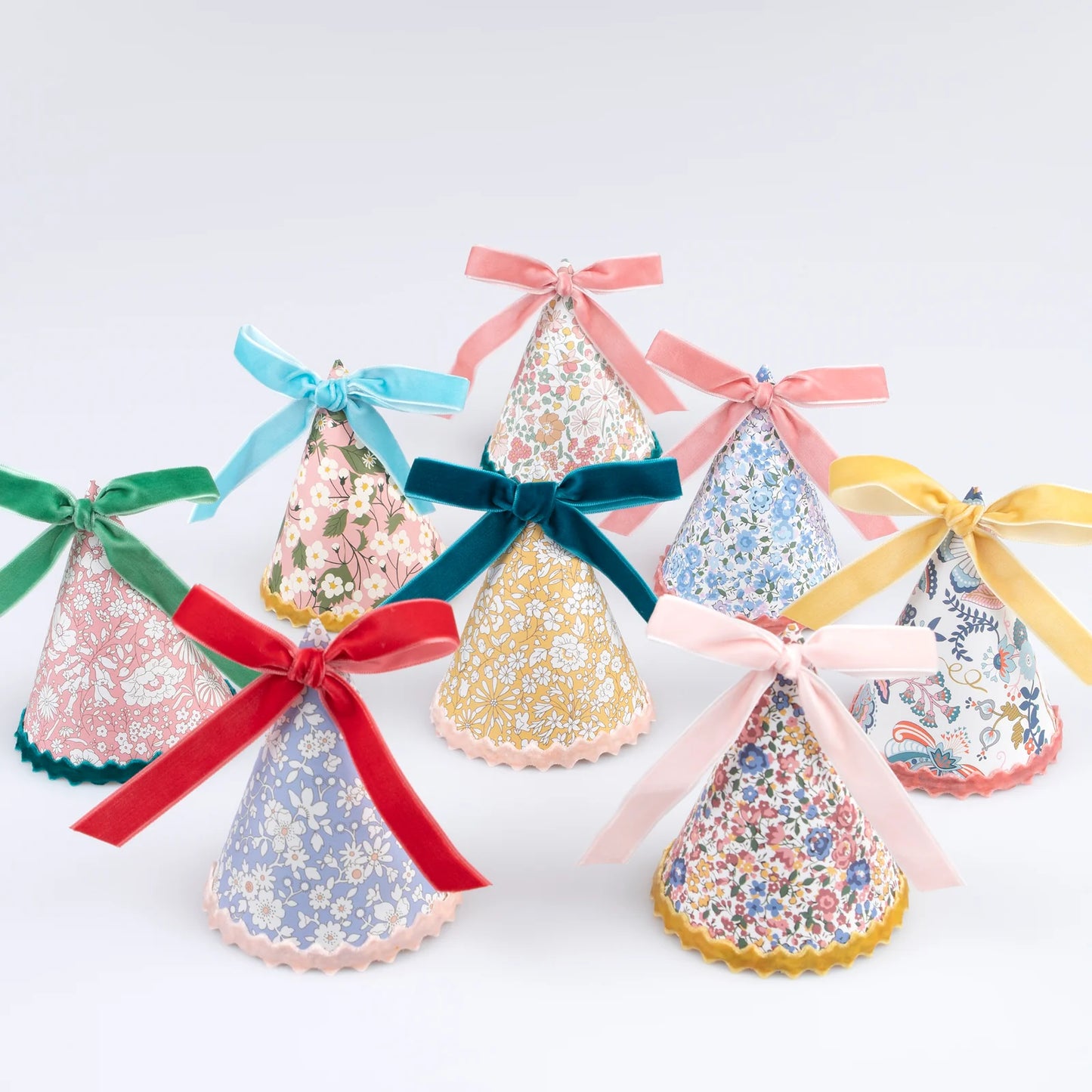 Floral Party Hats (x 8)