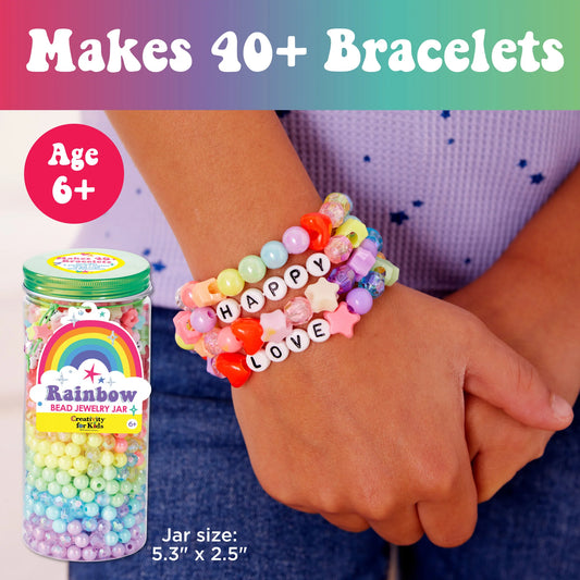 Bead Jewelry Jar Rainbow