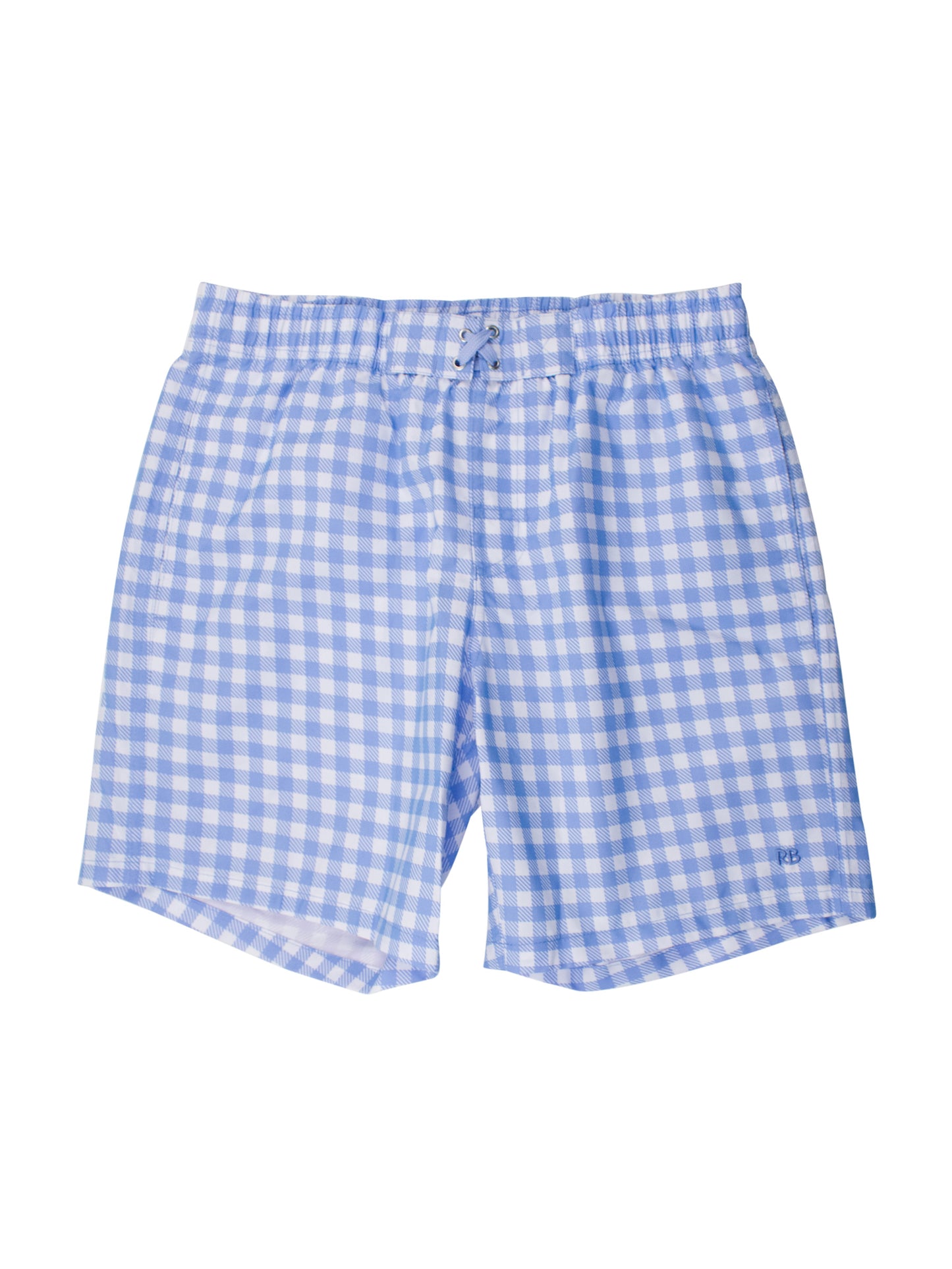 PERIWINKLE BLUE GINGHAM Men's Swim Trunks