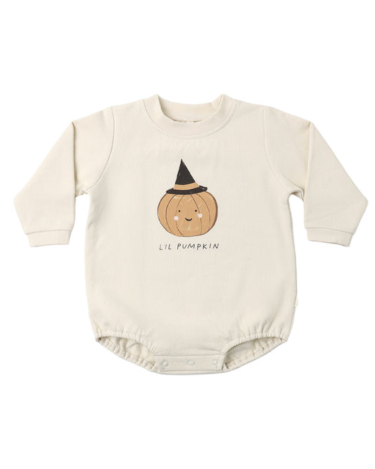 CREWNECK BUBBLE ROMPER LIL PUMPKIN