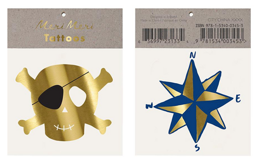 Skull & Compass Temporary Tattoo